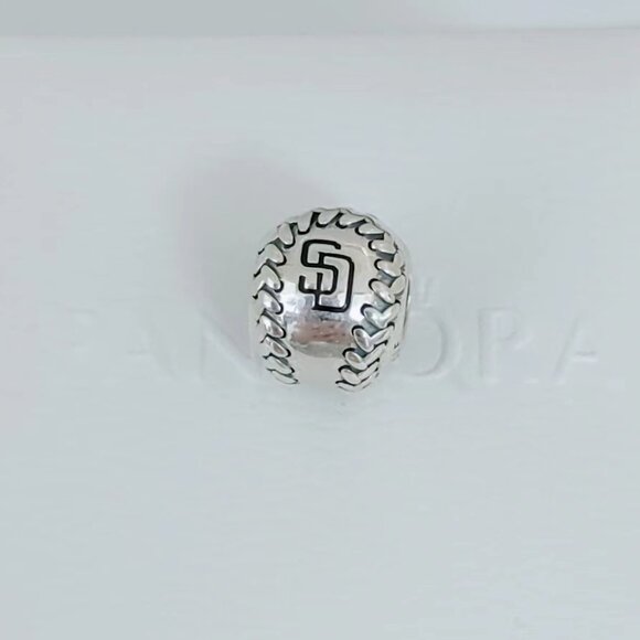 Pandora San Diego Padres Enameled Baseball Charm S925 Silver Bead with box - Picture 7 of 7